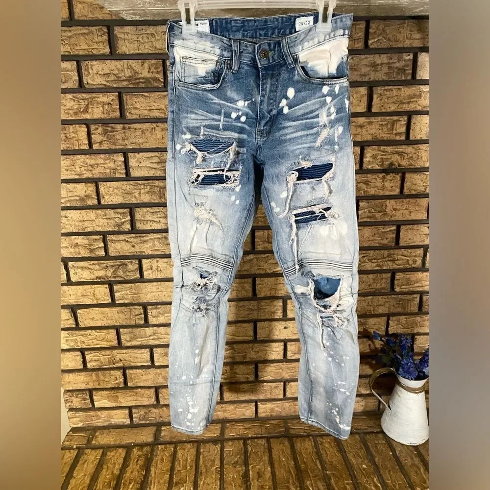 Smoke rise distressed jeans‎